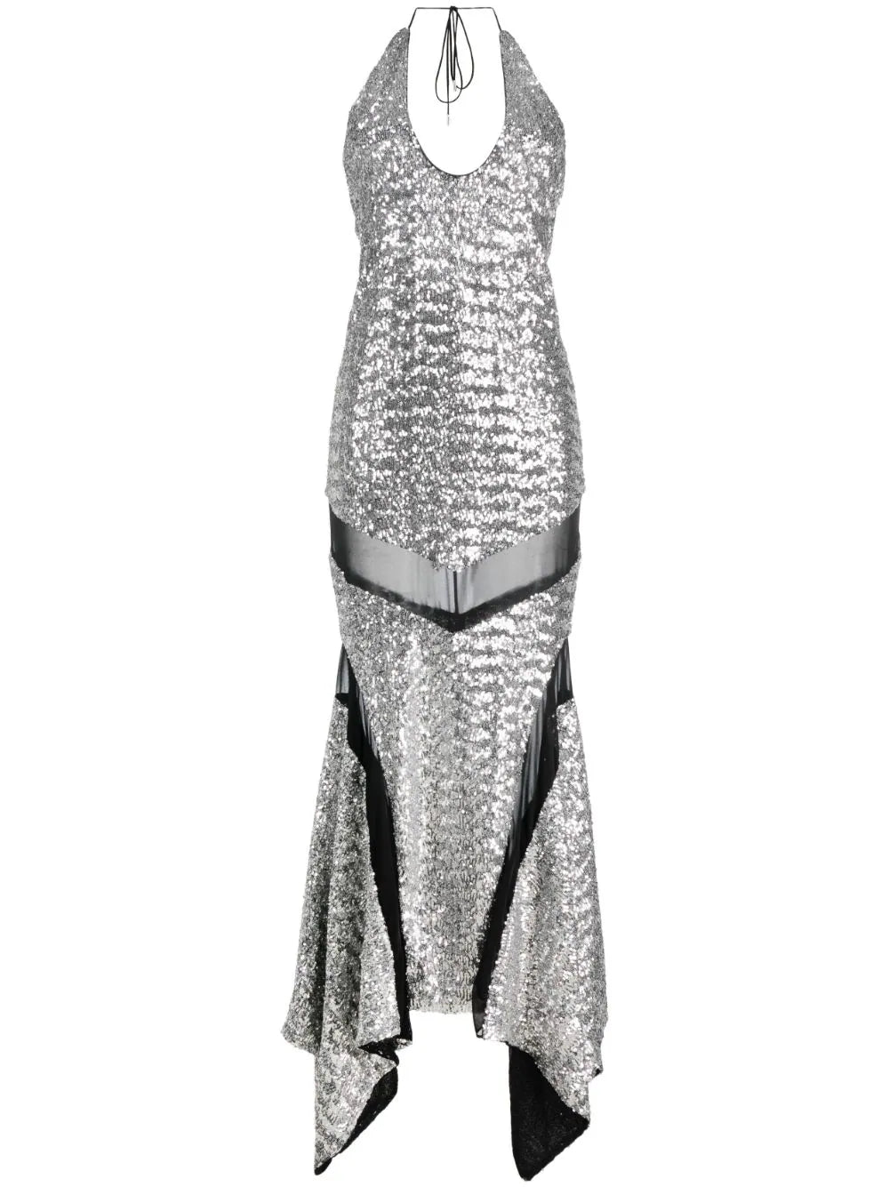 THE ATTICO - Sequin Halter Dress in Silver TRAFFIC LOS ANGELES THE ATTICO - Sequin Halter Dress in Silver TRAFFIC LOS ANGELES